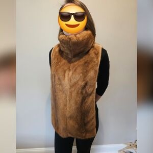 Golden Brown Mink Dickie Minishka & Headband